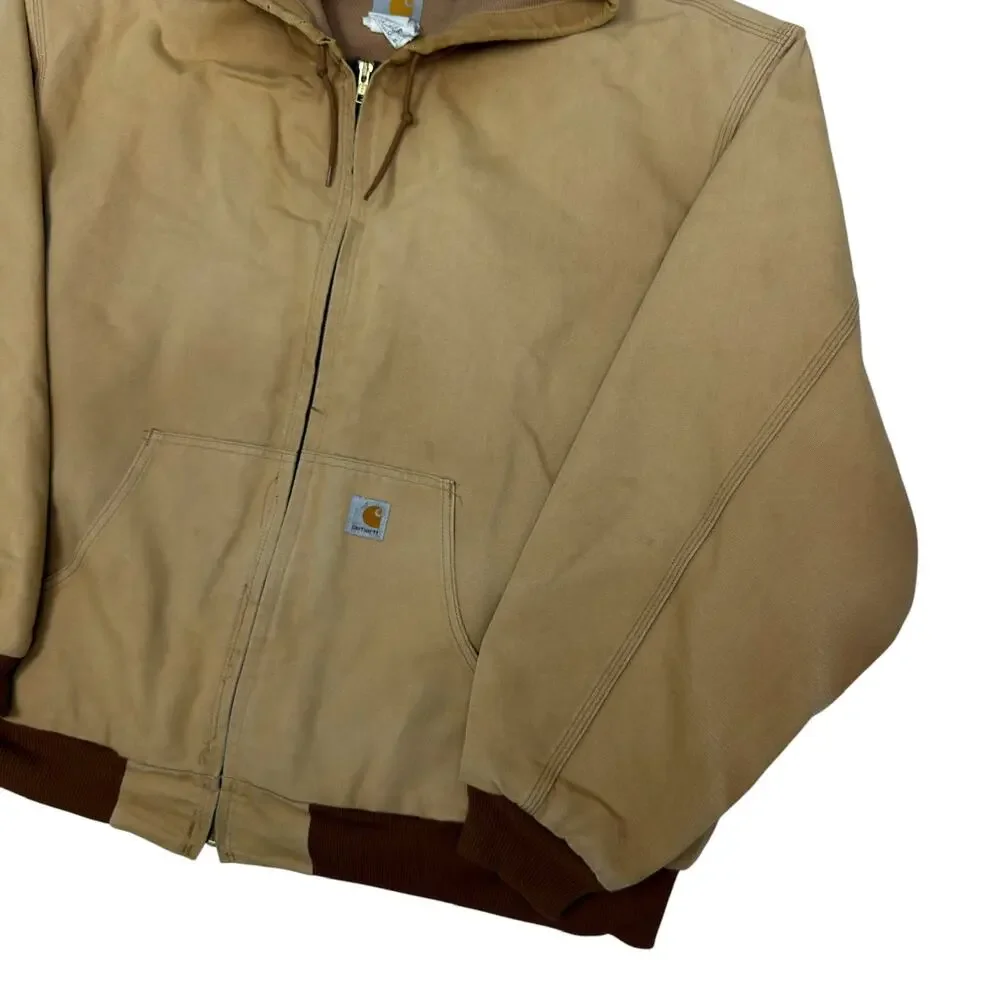 Carhartt J131 brown hooded work wear jacket